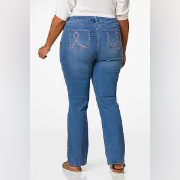 Cato Jeans Cato Plus Petite Bling Pink Ribbon Jeans Various Sizes
